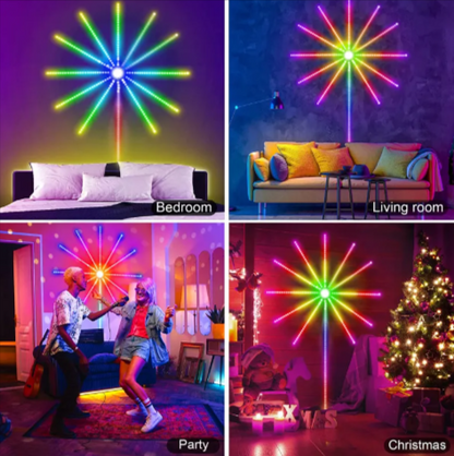 Music-Sync Firework LED Lights - Color-Changing Strip with Remote