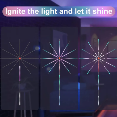 Music-Sync Firework LED Lights - Color-Changing Strip with Remote